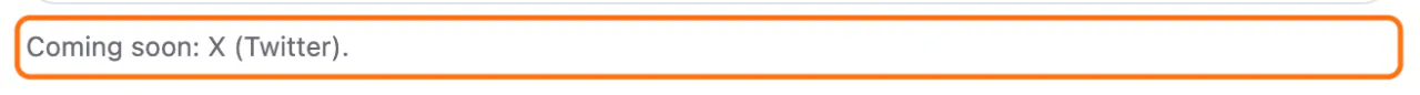 Marketing > Conversions: (1) the line Coming soon: X (Twitter) below the list of platforms