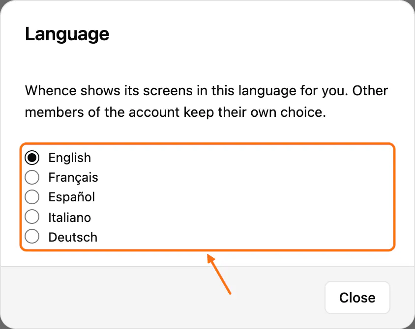 The language window